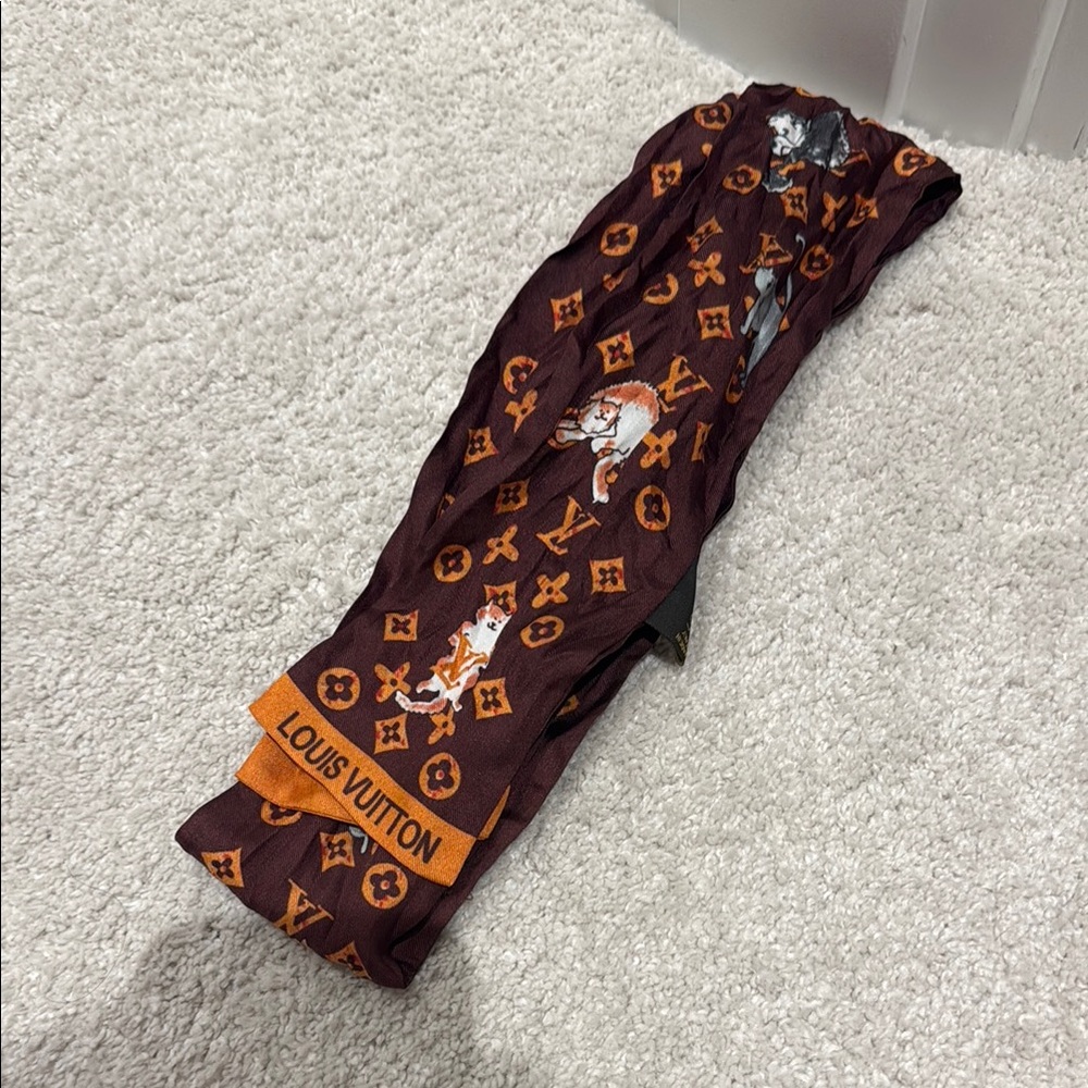 Louis Vuitton Brown and Orange Monogram twilly